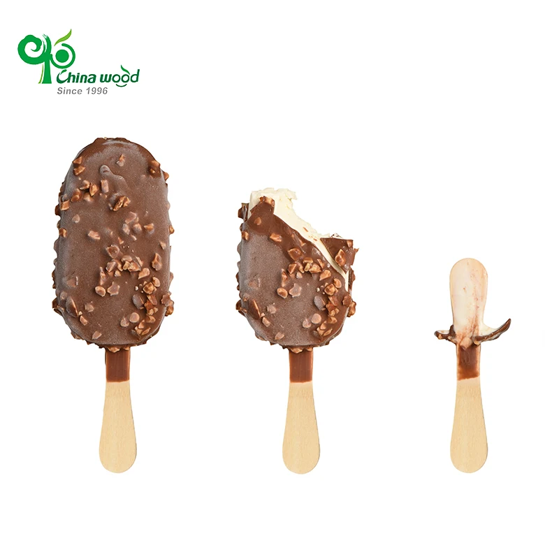 Yada Natural Birch Wooden Ice Cream Spoon Disposable Magnum Ice Cream Stick Suitable for Automatic Machine