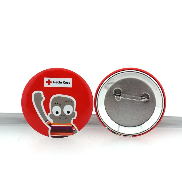 
Factory custom designed round tinplate pin button badge enamel process promotion products wholesale 
