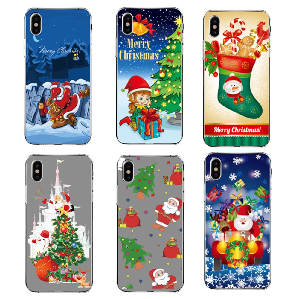 Christmas tree Gift Socks Soft TPU Mobile Phone Case For iPhone XS XR