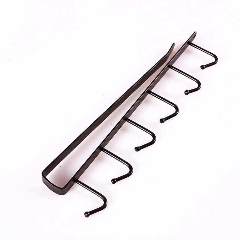 Kitchen  6 hanging hook storage wire rack/ home cabinet cup holder save space without fasten nails