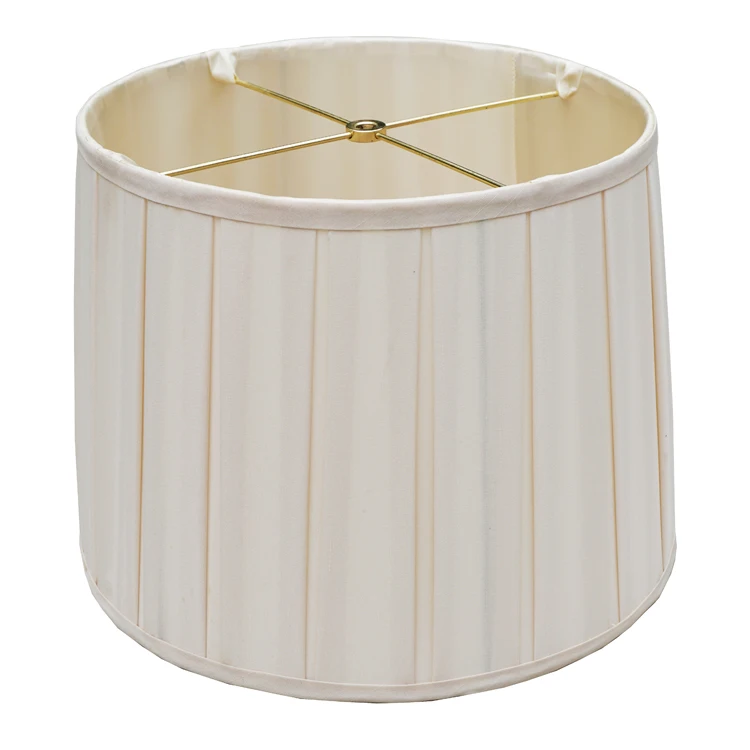 Wholesale Pleated Modern Round Lamp Shade Linen Fabric Lampshade