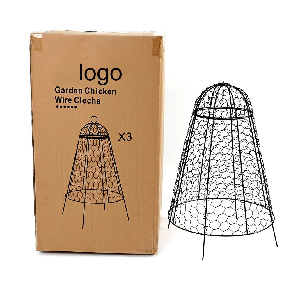 Flower Pot Vegetable Protect Outdoor Chicken Wire Cage Metal Bell Dome Plant Covers Protection Garden Cloche for Pests Bird