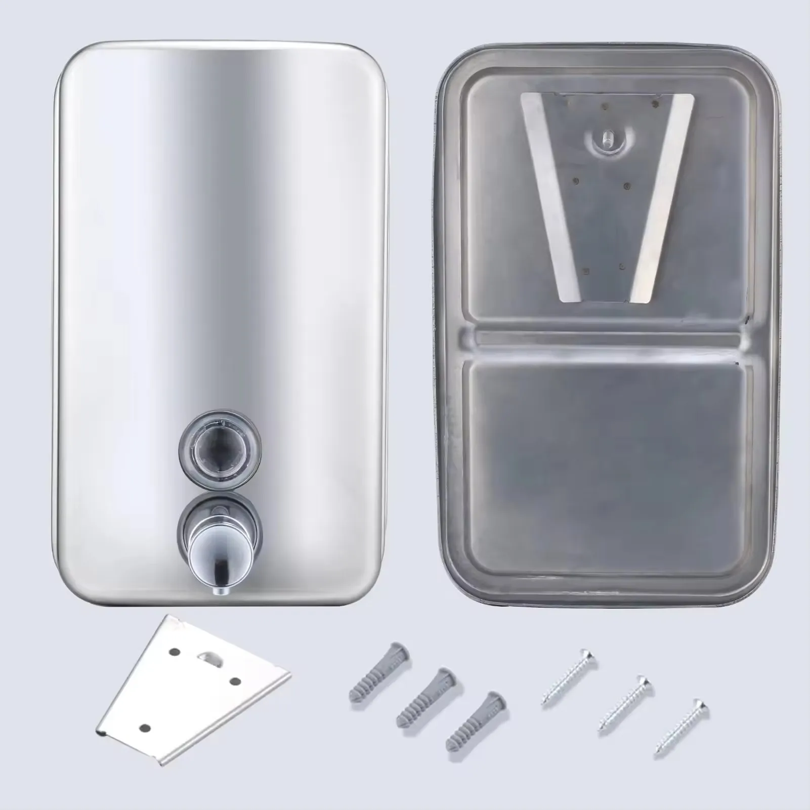 Bathroom leak proof liquid pump wall mounted stainless steel commercial soap dispenser