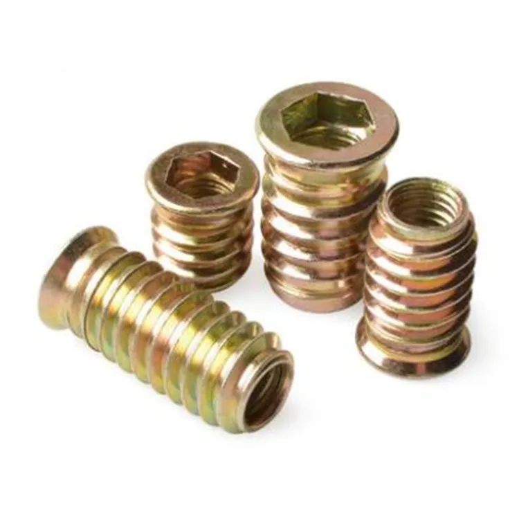 M8 brass thread furniture insert nut