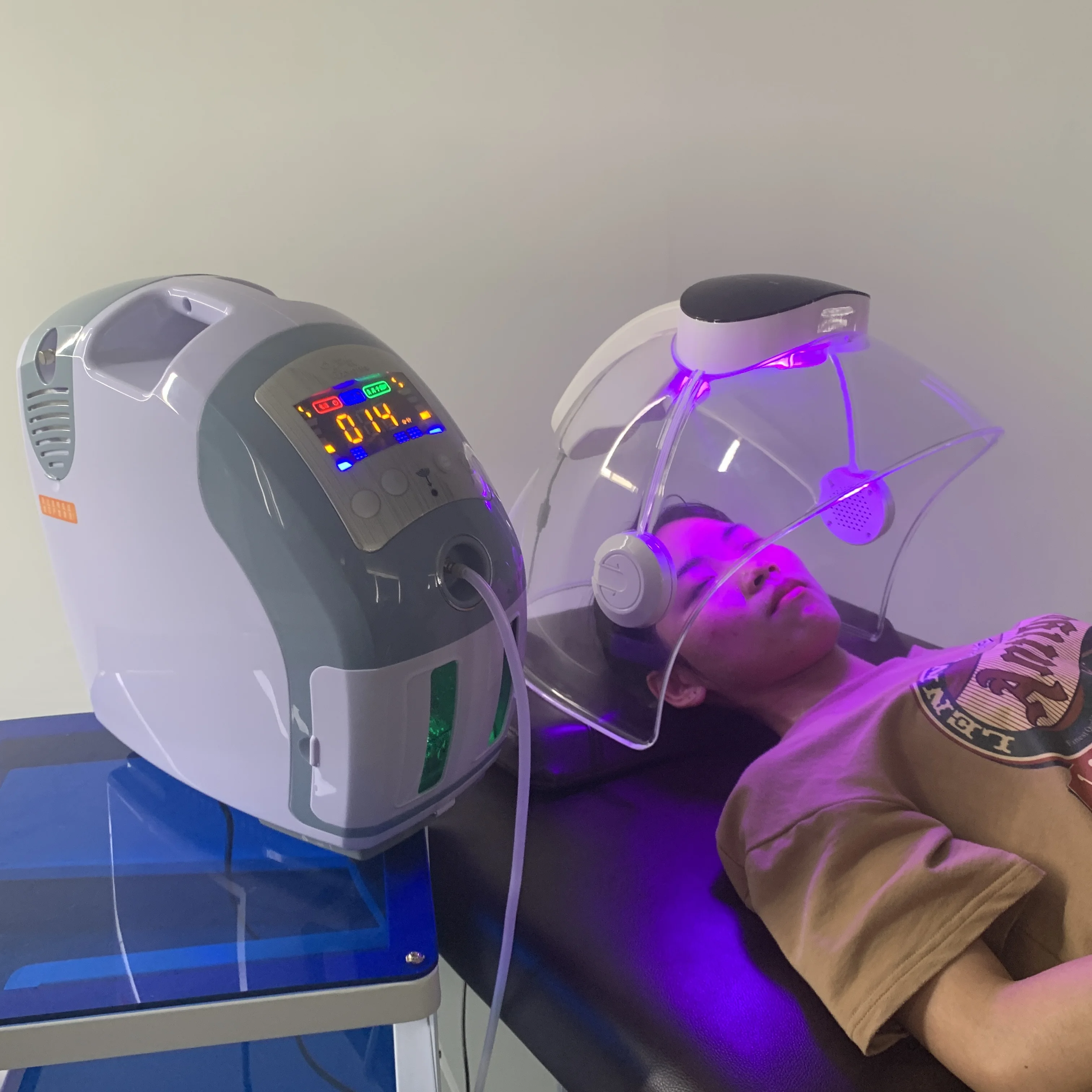 Oxygen Dome Machine O2toderm LED Mask with Dome US Plug Oxygen Jet Facial Therapy Device Derma Peel Oxygen Maker for Eye Area