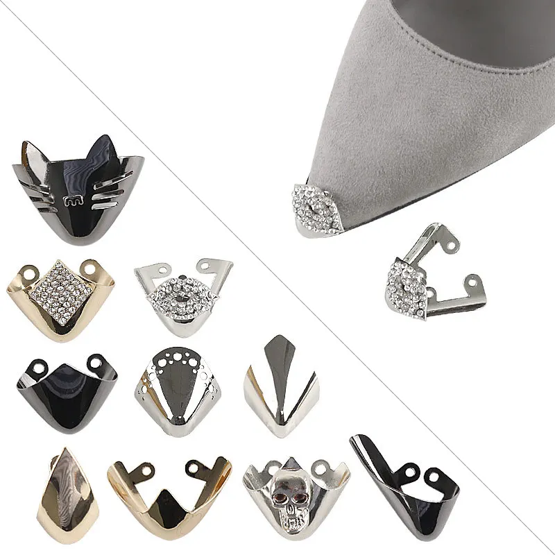 F0355 Ladies Metal Shoes Pointed Protector High Heels Tip Cover Shoes Tips cover for Shoes Protection Repair Decoration