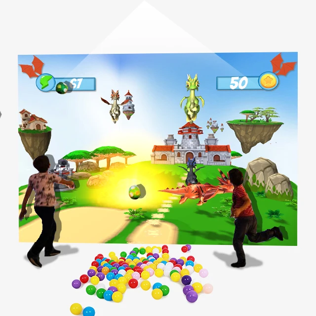 Basic version interactive wall ball game projection system with crazy wall games indoor amusement park