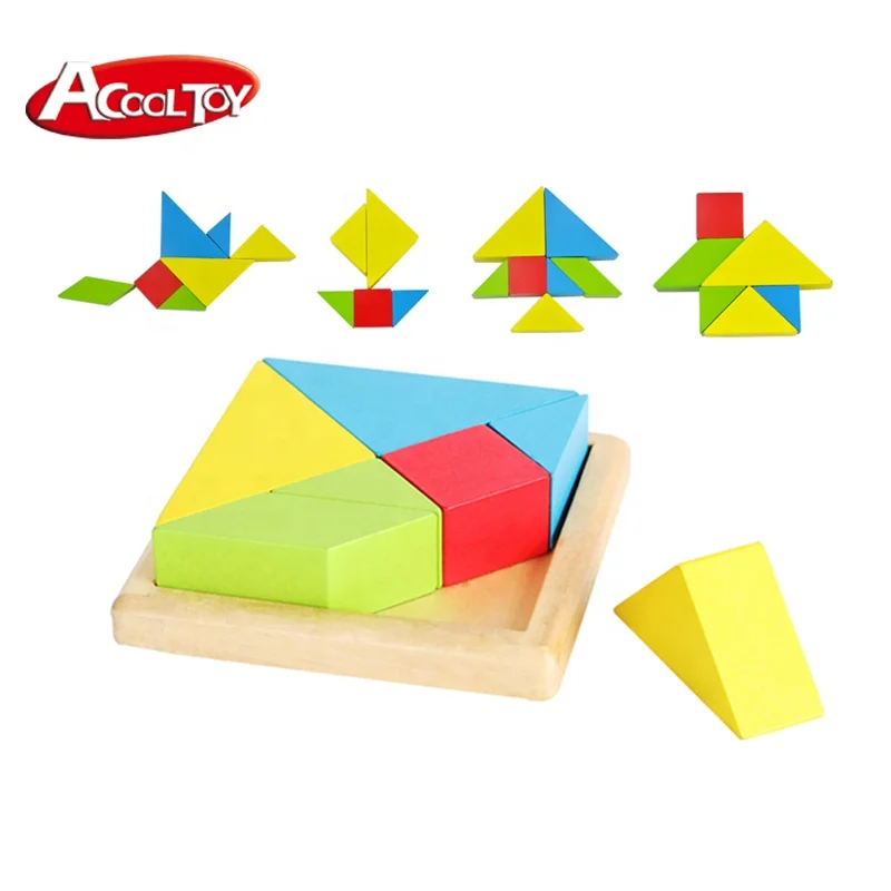 4 in 1 wooden building block toys Montessori geometric paired board early learning educational toys