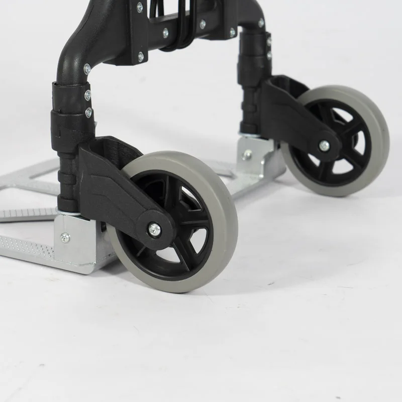 Manufacturer 6 Wheel Climbing Stairs Metal Portable Luggage Aluminum Folding Shopping Trolley