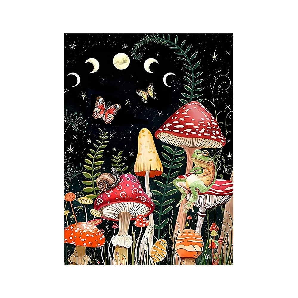 Color Goldfish 5D Crystal mushroom Painting Living Room Wall Decoration Diamond Painting Home Front Office Decoration