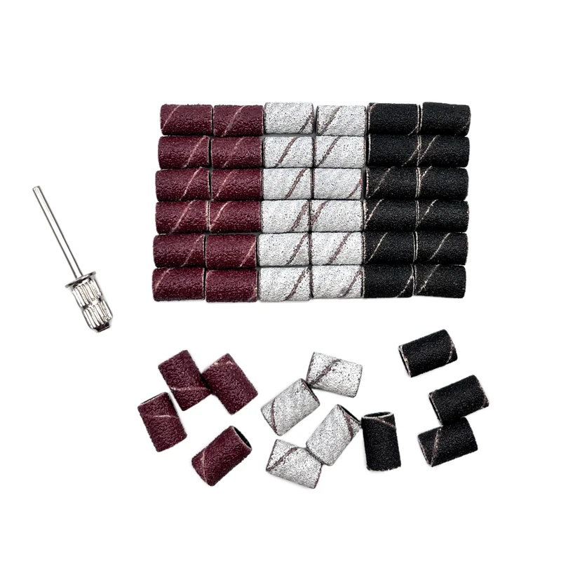 Wholesale Grinding Electric File Manicure Sandpaper Set Polishing White Pedicure Drill Mini Nail Bands Bits Art Zebra Sanding