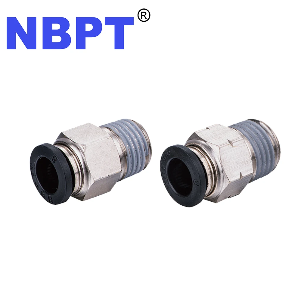 Прямые мужские резьбовые фитинги PC Tube Push для подключения одного касания Пневматический разъем