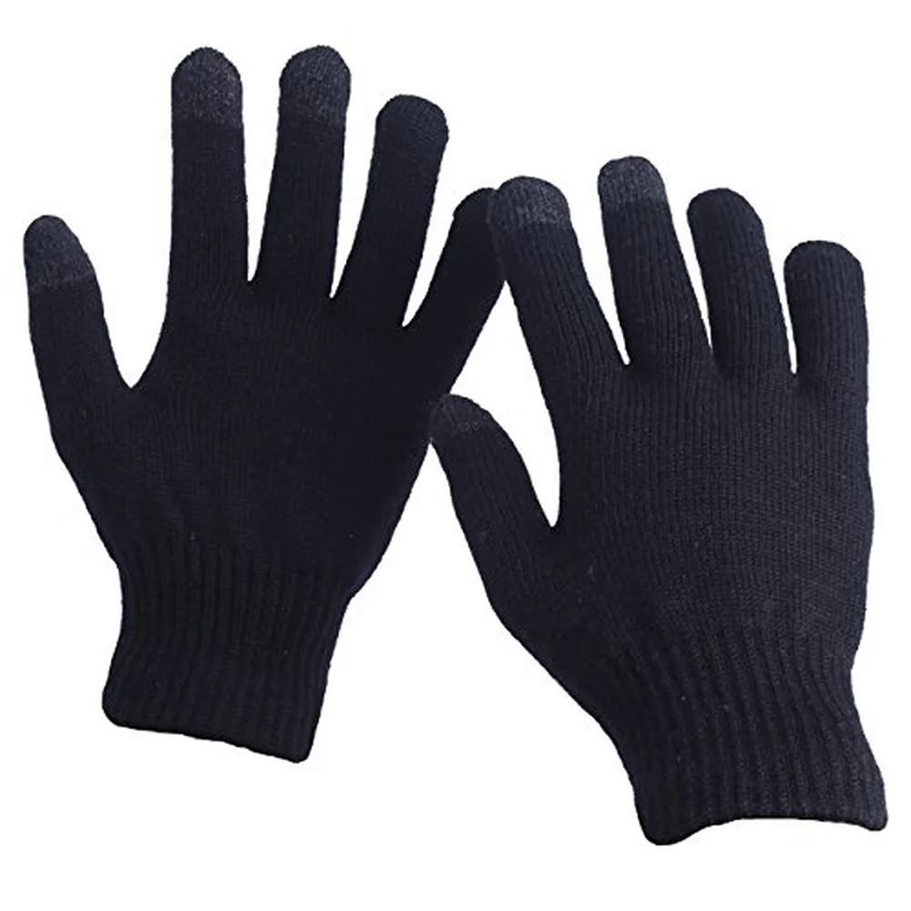 Best&wecan Acrylic Unisex Touch Screen Warm Work Gloves Winter Plain Daily Half Fingers Winter Gloves for Girls One Size MSG-235