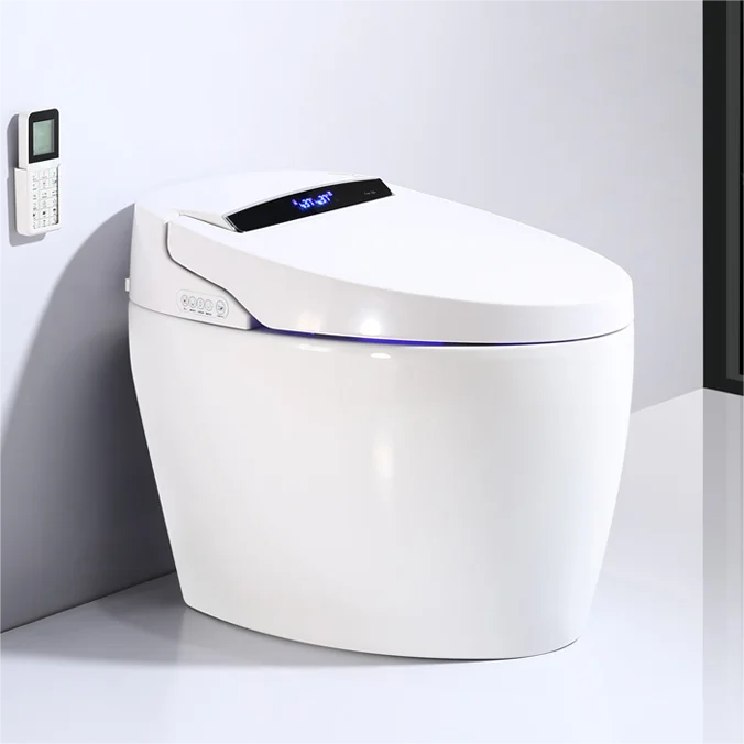 More Cleaning Mode Bathroom Floor Mounted Automatic Toilet Female Wash Ceramic Smart Toilet with Remote Control