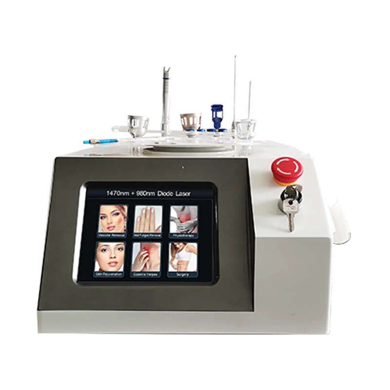 30W 12 in 1 980+1470nm Diode Laser Blood Vessels Removal Nail Fungus lipolysis Vascular Removal Machine Remove Spider Veins