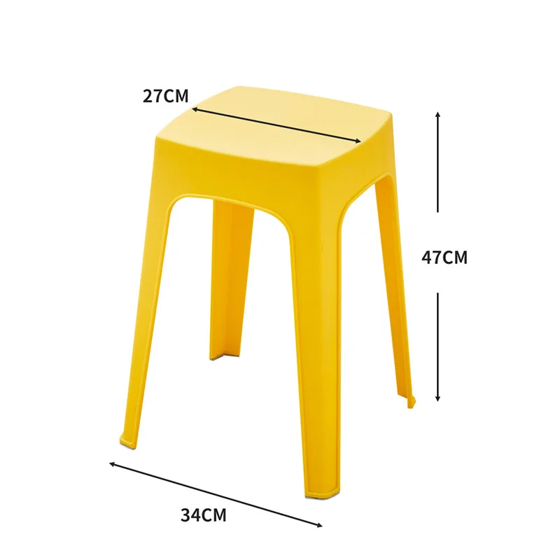 Plastic Stool Thicken Household Living Room Stacked Small Bench Fashion Creative Square Stool Plastic Chair Stackable