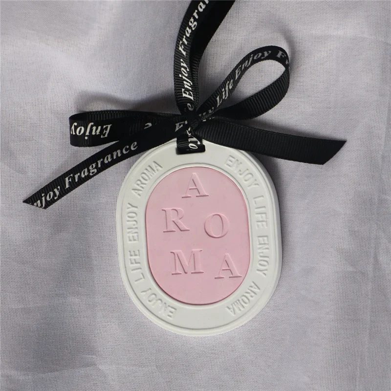 Ins Multiple Color Matched Home Fragrance Oval Hanging Ceramic Aroma Stone Essential Oil Diffuser