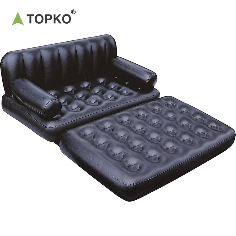 TOPKO Hot Selling Multifunctional  Inflatable Outdoor Camping Portable Two Seats Folding Air Sofa