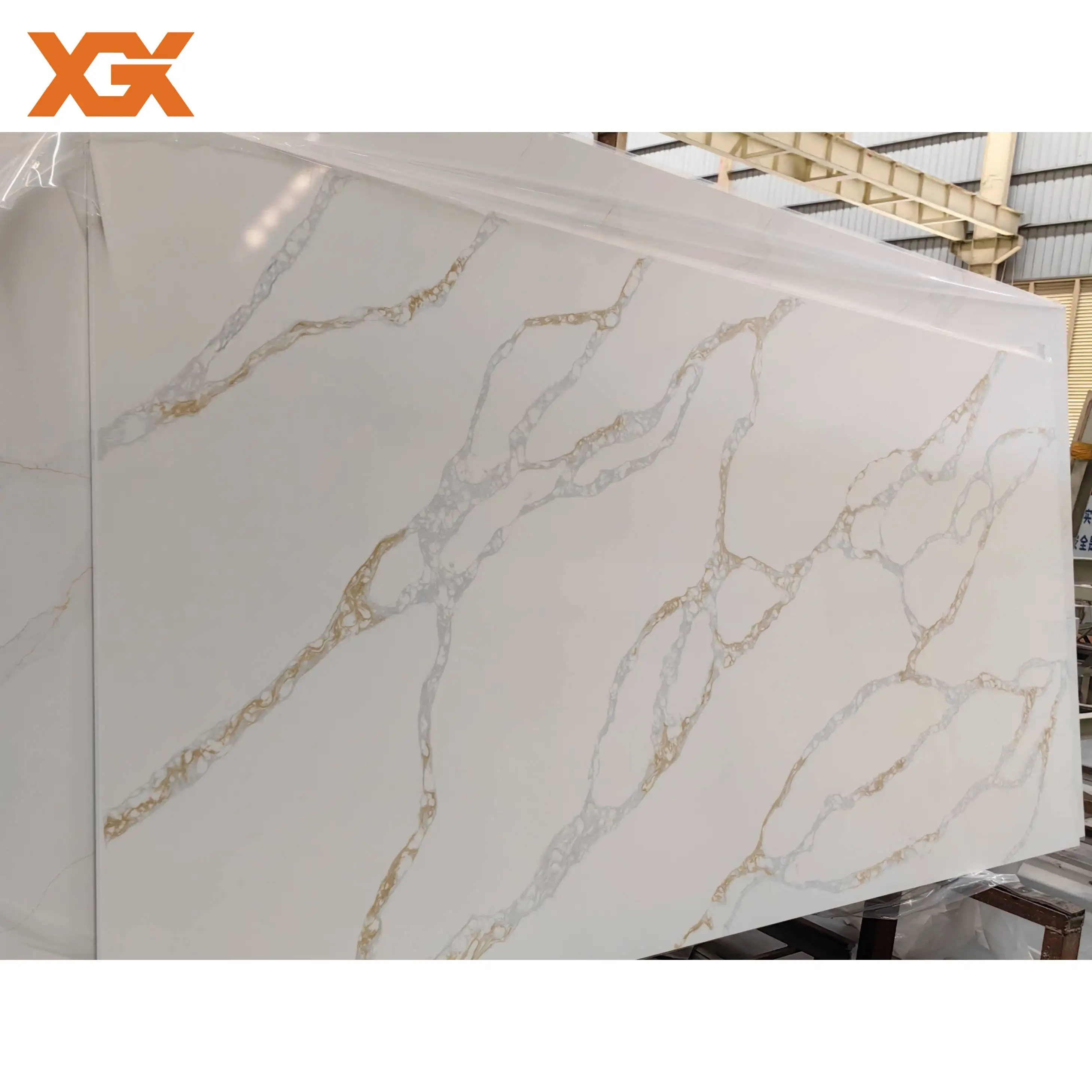 Quartz Stone Calcatta Gold Wholesale White Quartz Countertop Artificial Stone