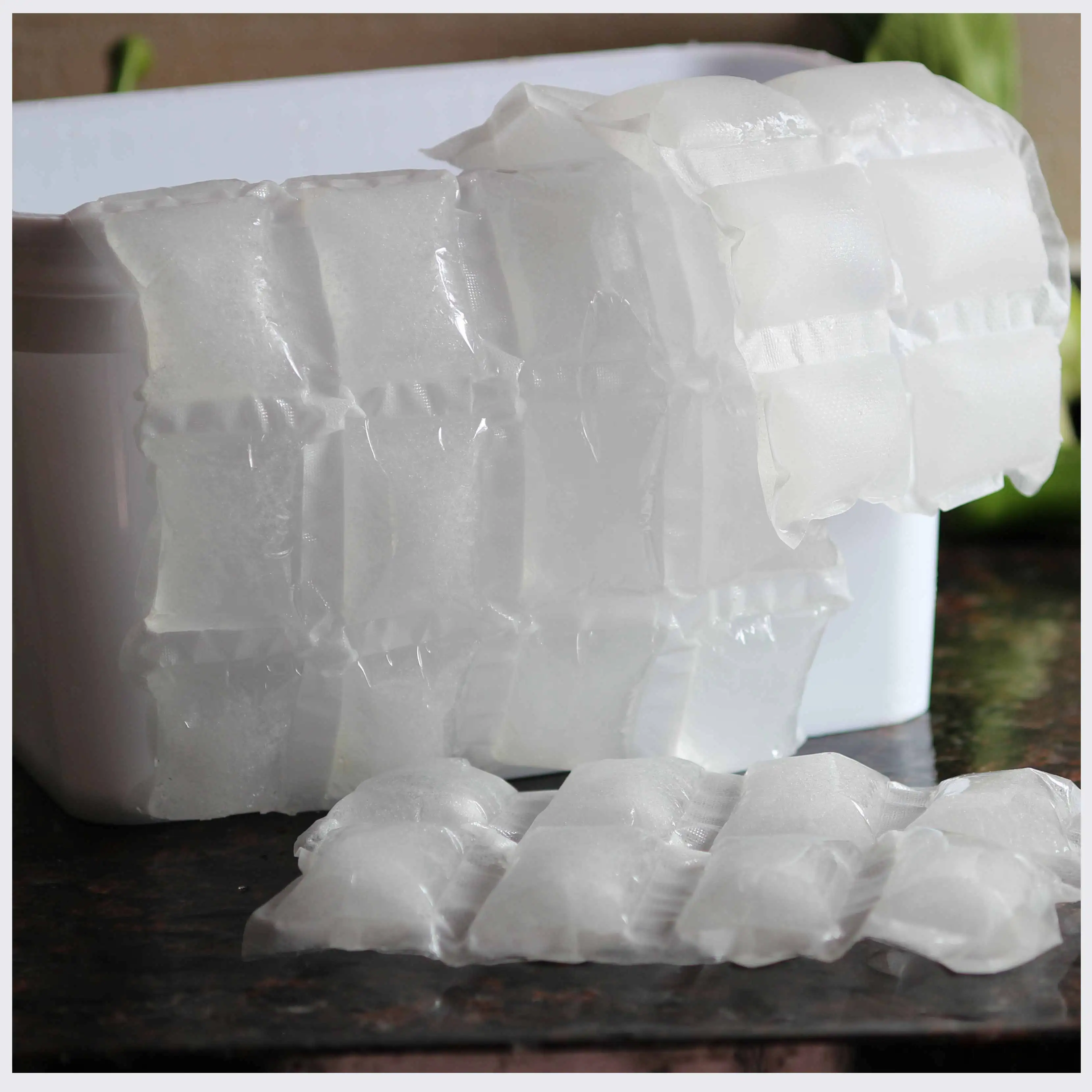 ready to ship 24 cells dry Ice Pack Sheets ice cube  plastic bags disposable biological ice packs for shipping food