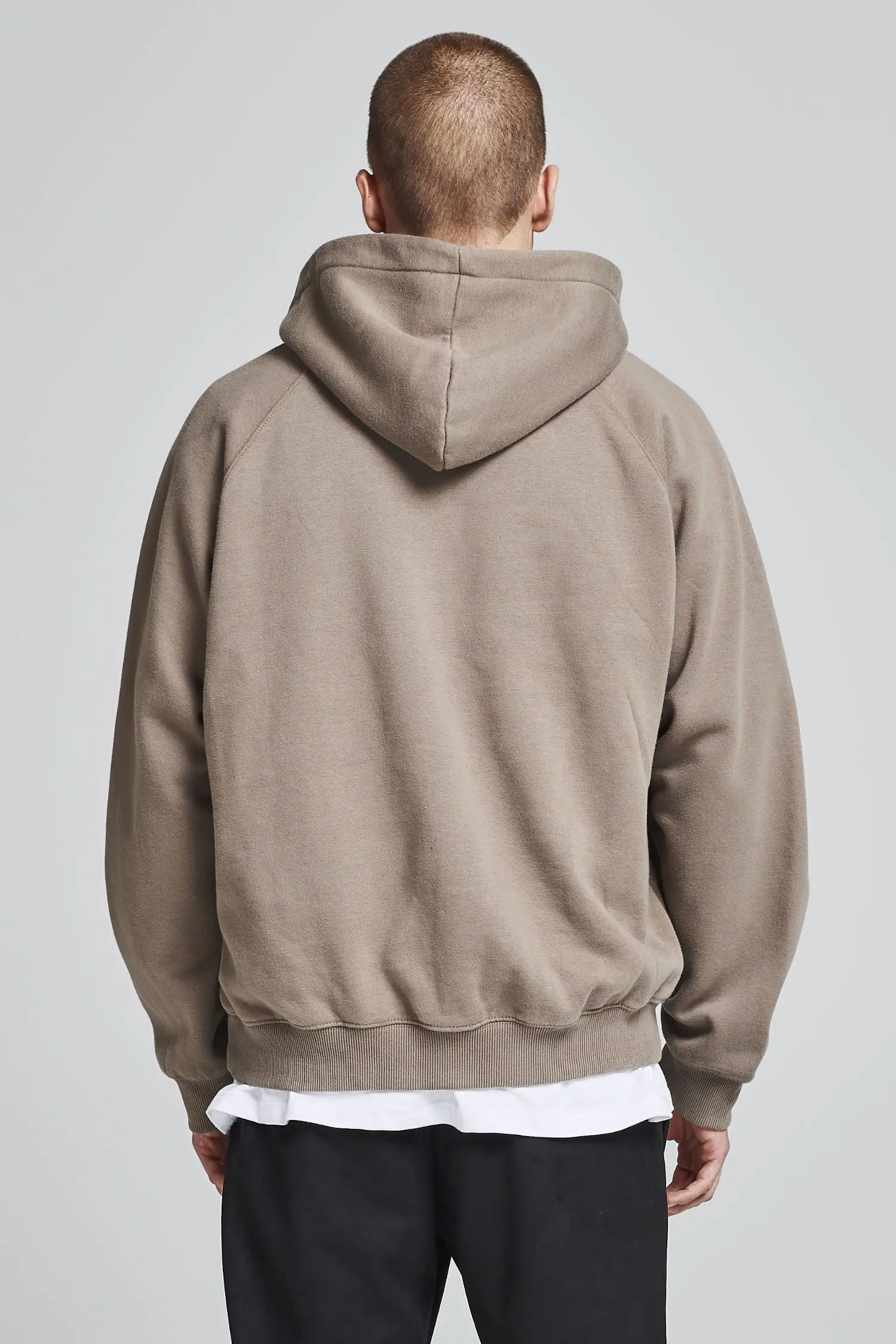 Popular Streetwear Fleece Heavy Hoodie Custom Logo No String Unisex Chenille Patch Quarter Zip Jumper