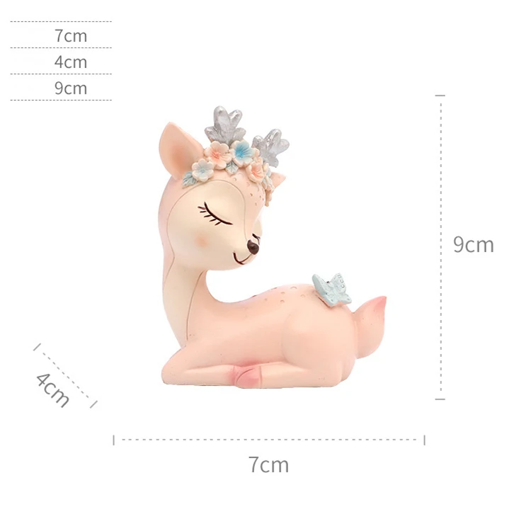 High Quality Mini Deer Couple Animal Set Car Dashboard Decoration Lover Wedding Gift Souvenir Home Statues Resin Crafts Animal