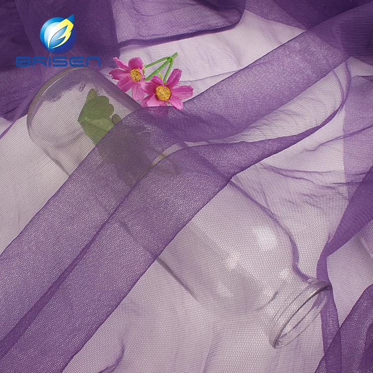 De качество al por mayor de фабрика colorido 30D 100% suave нейлон bordado tul