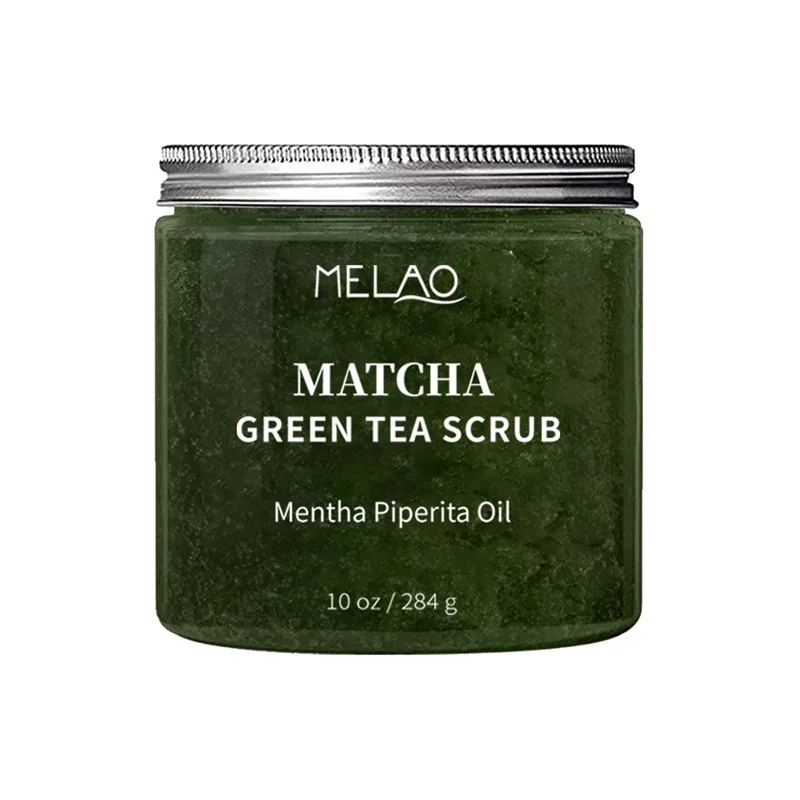 MELAO Organic Skin Nourishing Green Tea Face Body Scrub Cleansing Customize Moisturizer Remover Dead Skin Scrub Private Label