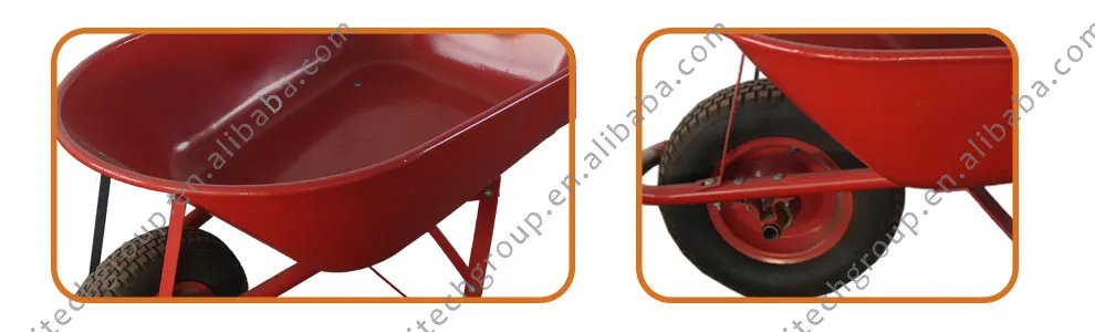 WB6208 Indonesia Hot-selling Heavy Duty Garden Wheelbarrow Wheel Barrow with Load 150kg 65L and Solid Air Wheel