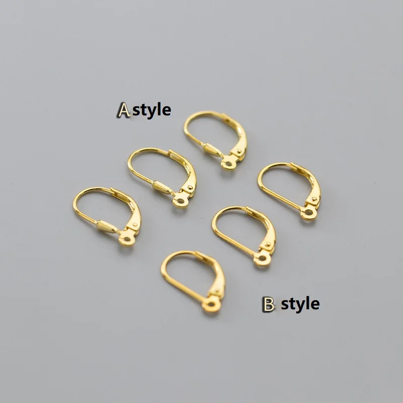 fashion 925 Sterling Silver jewelry findings drop earring loop French hook nature pearl,18k gold plating ,DIY Accessories silver