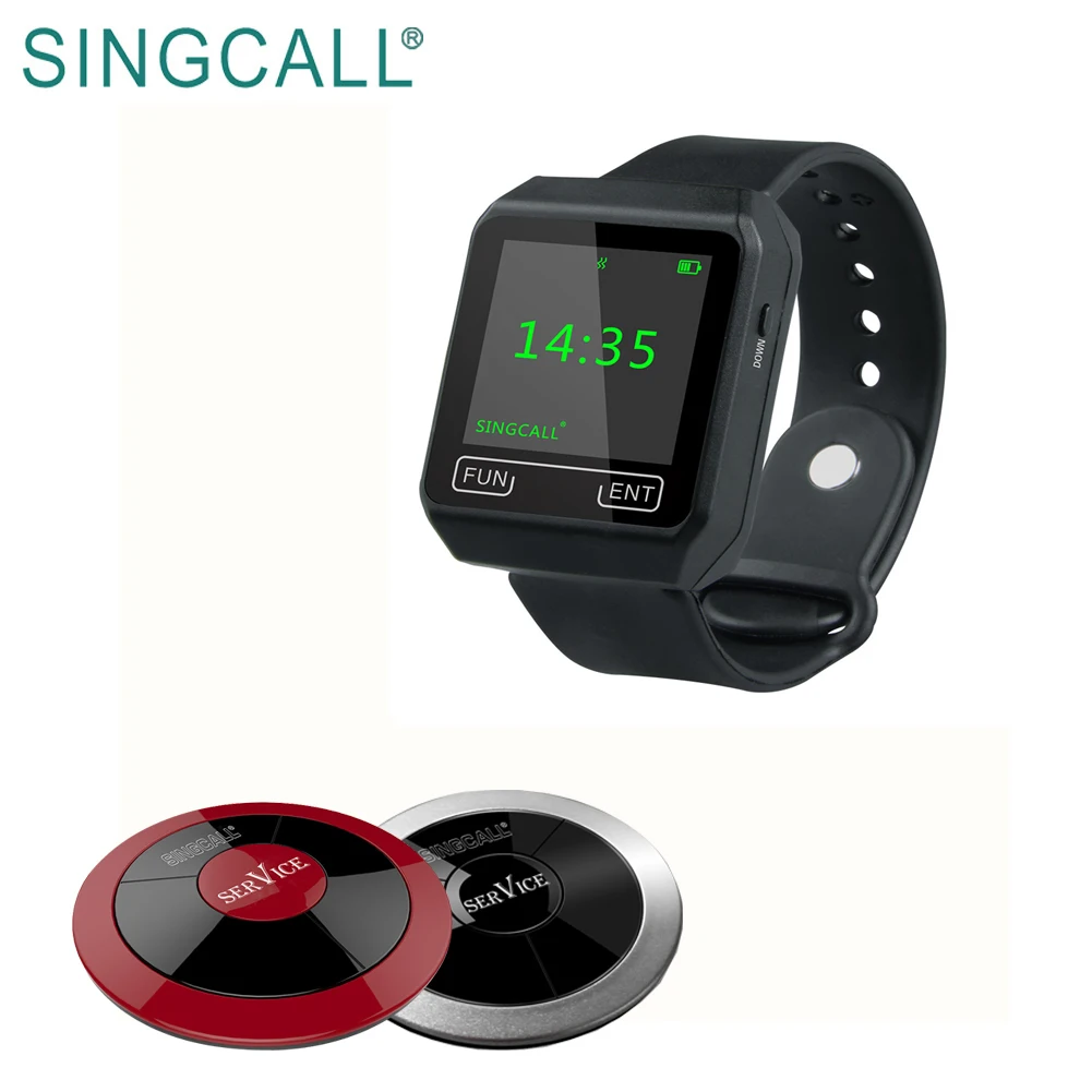 SINGCALL Manufacturer of Waiters Wireless Service Wrist Watch Pager Receiver Waiter Pager Calling System