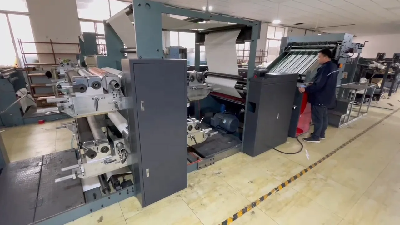High Speed Flexo Printing Machine 2 Colours Double Sides Roll to Sheet For Exercises Books&Notebooks Printing Cutting ZR1020F2-2
