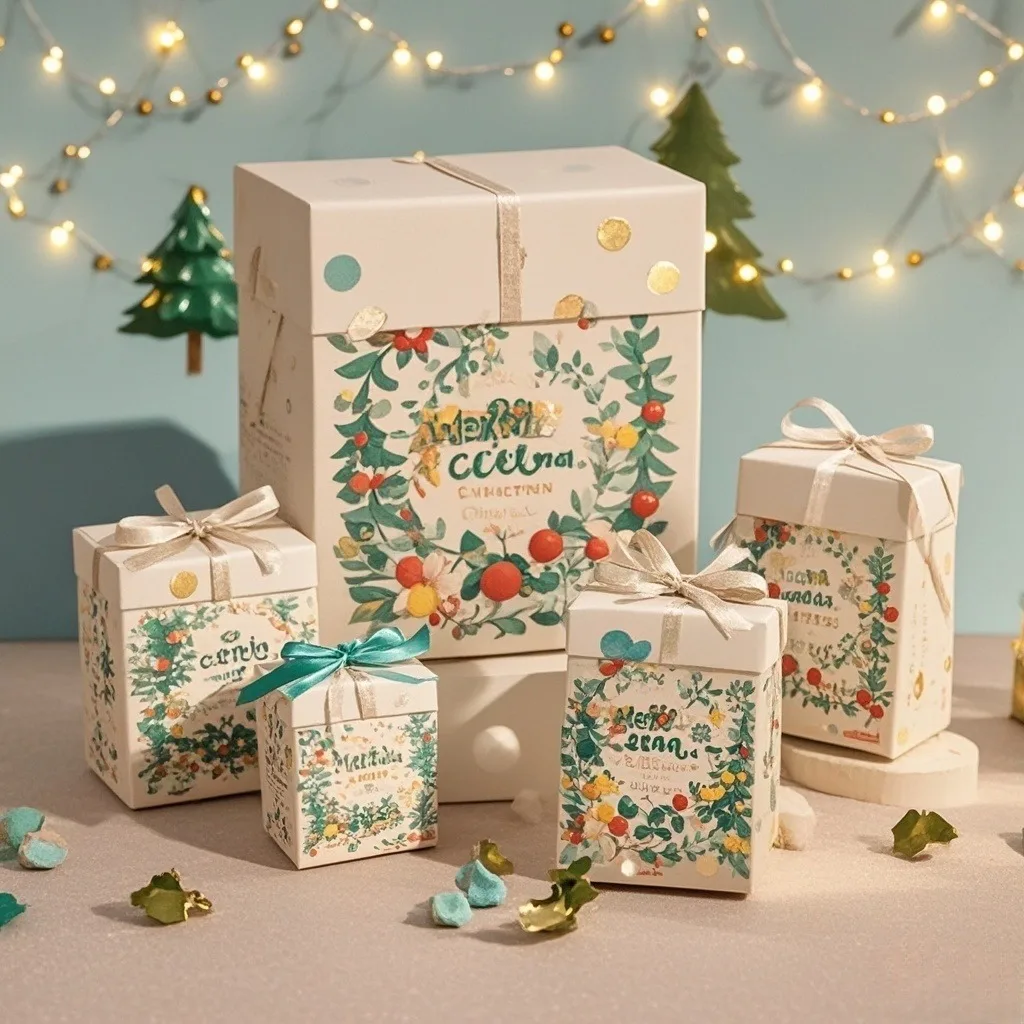 Customized Eco-Friendly Packaging Boxes 2024 Mystery Paper Cardboard Shipping Boxes Gifts Beauty Unboxing Christmas Gift Boxes