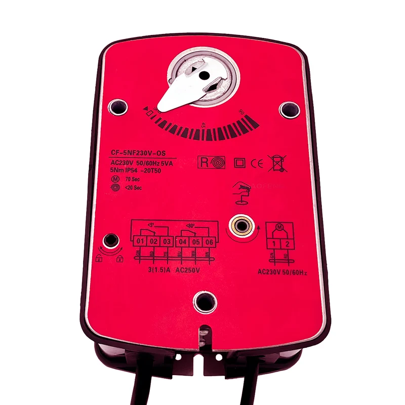 5Nm 230V ON/OFF Motor Damper Actuator Damper HVAC System Rotory Electric Fire Smoke Control Air Motorized Damper Actuator