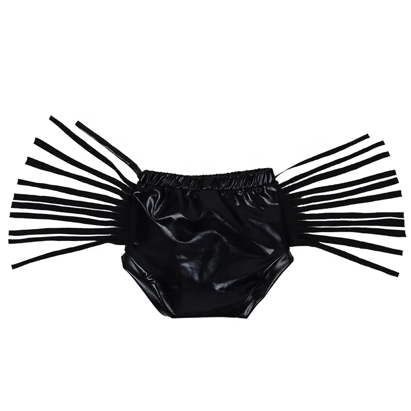 
customization pu leather baby girls fringe Bummies tollder kids boutique Bloomers Wholesale summer clothing 