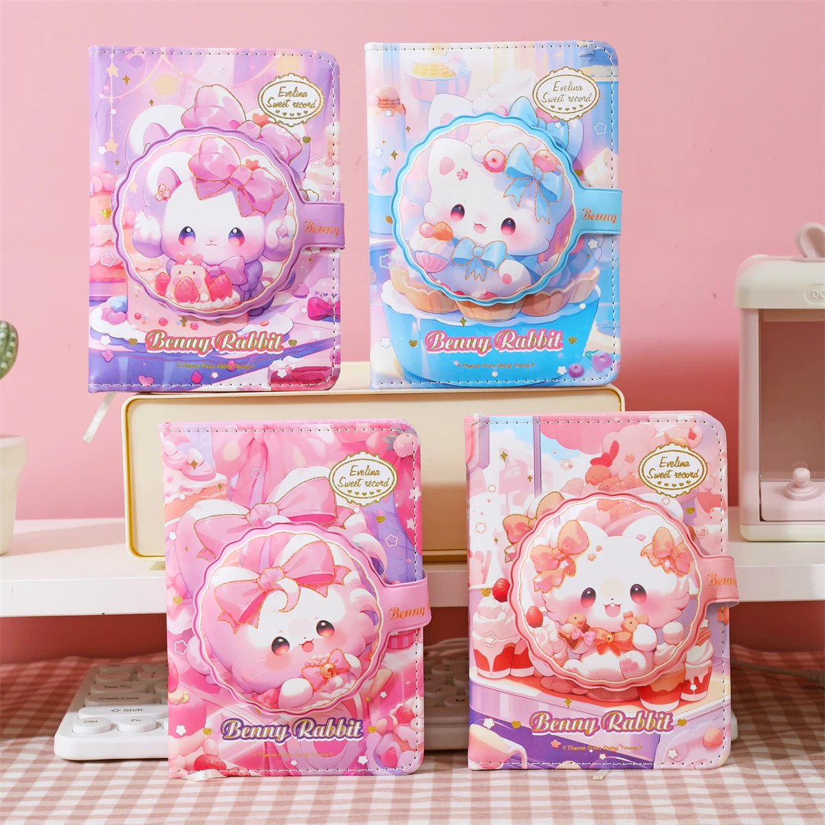 Iigen Creative Cartoon Kawaii Diary Book 132 Sheets Youth Notebook for Boy Girl Relieve Stress Fun Spiral Style PU Leather Cover