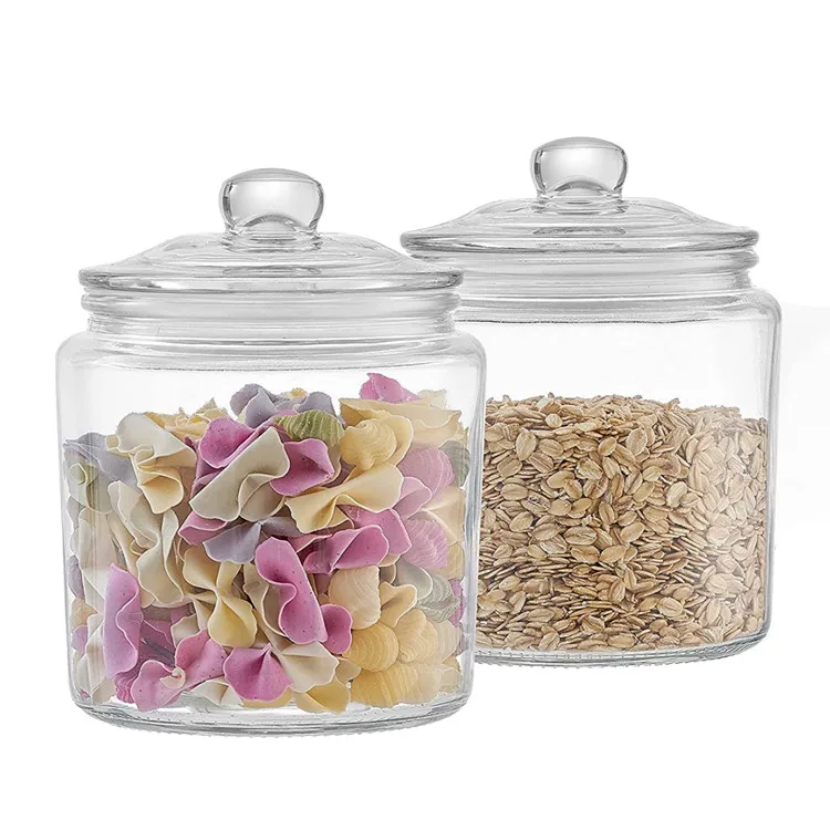 airtight glass jar Wide Mouth 1/2 Gallon big Kitchen Glass Cookie glass jar with  lid