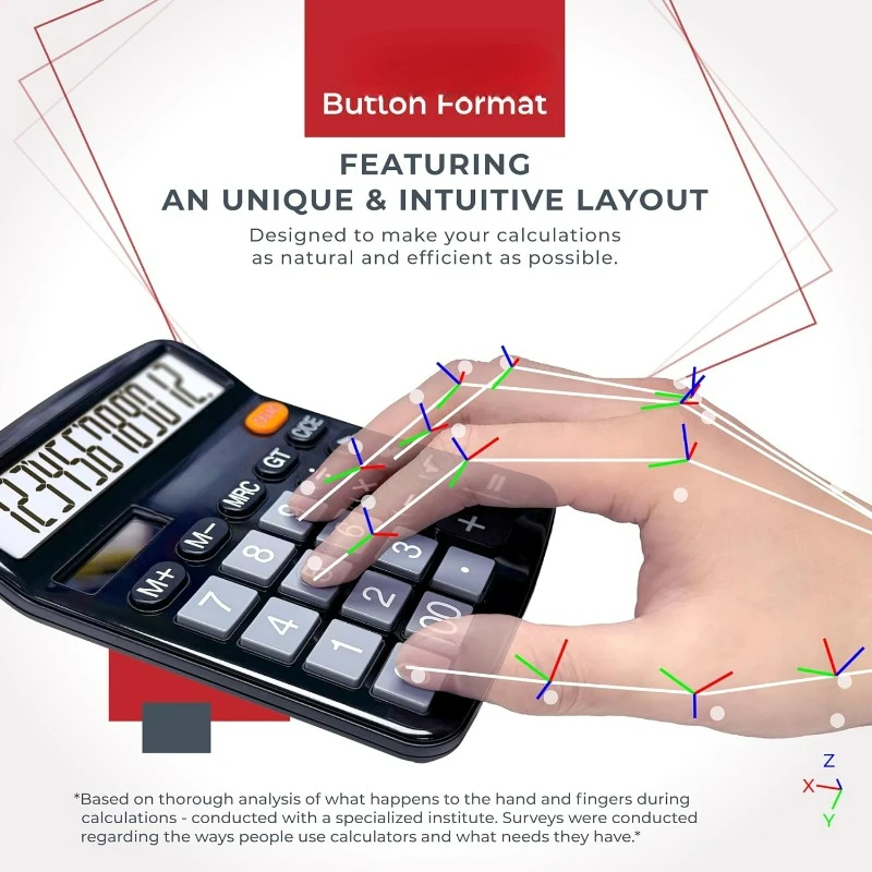 Promotional 12 Digits Large LCD Display Dual Solar Power and Battery Office-supplies Stationery Calculator