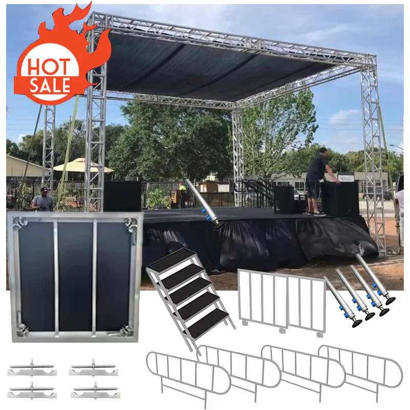 Customized Telescopic Folding Mobile Portable Stage Platform Aluminum Alloy Stage for concert portable stage field events