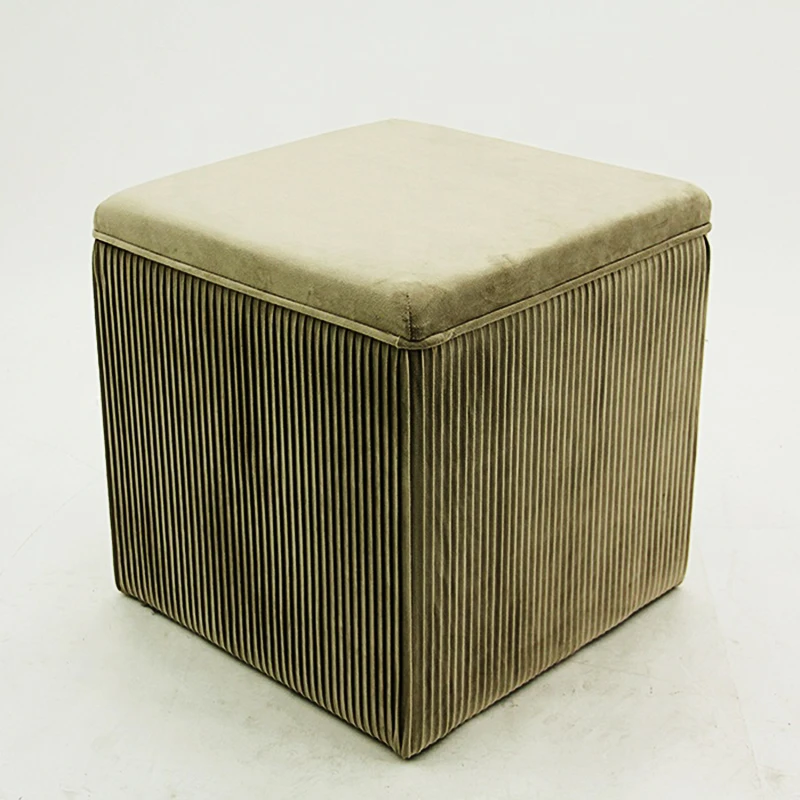 Home square velvet pouf ottoman square modern bedroom puff stool ottoman pouf