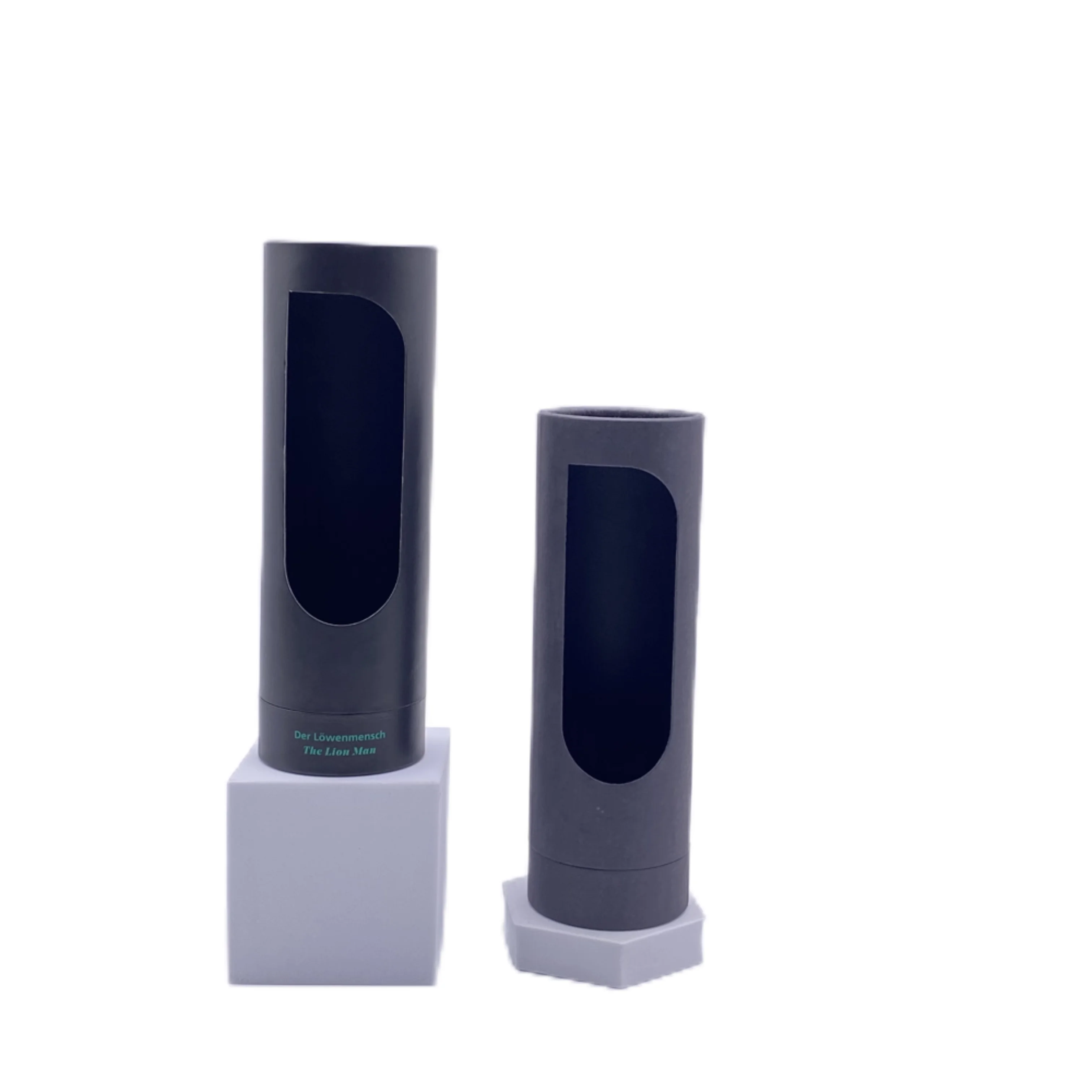 Custom Manufacturer Recycled Large Round Shape Perfume Packaging Tube with Window Gift Printing Spice Sealing Black