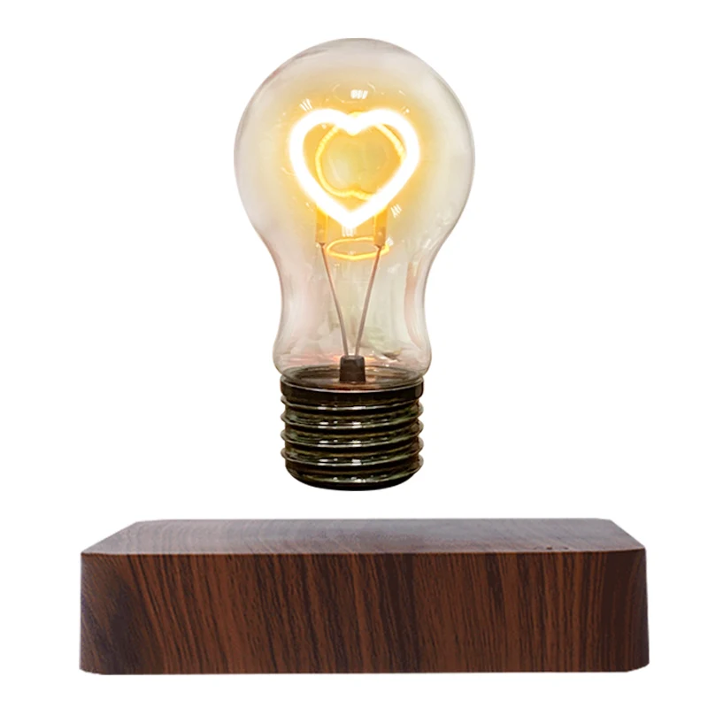 Factory price High-quality Levitating Light Bulb Rotating Floating Bulb Wood Table Lamp Unique Gifts Home Decoration