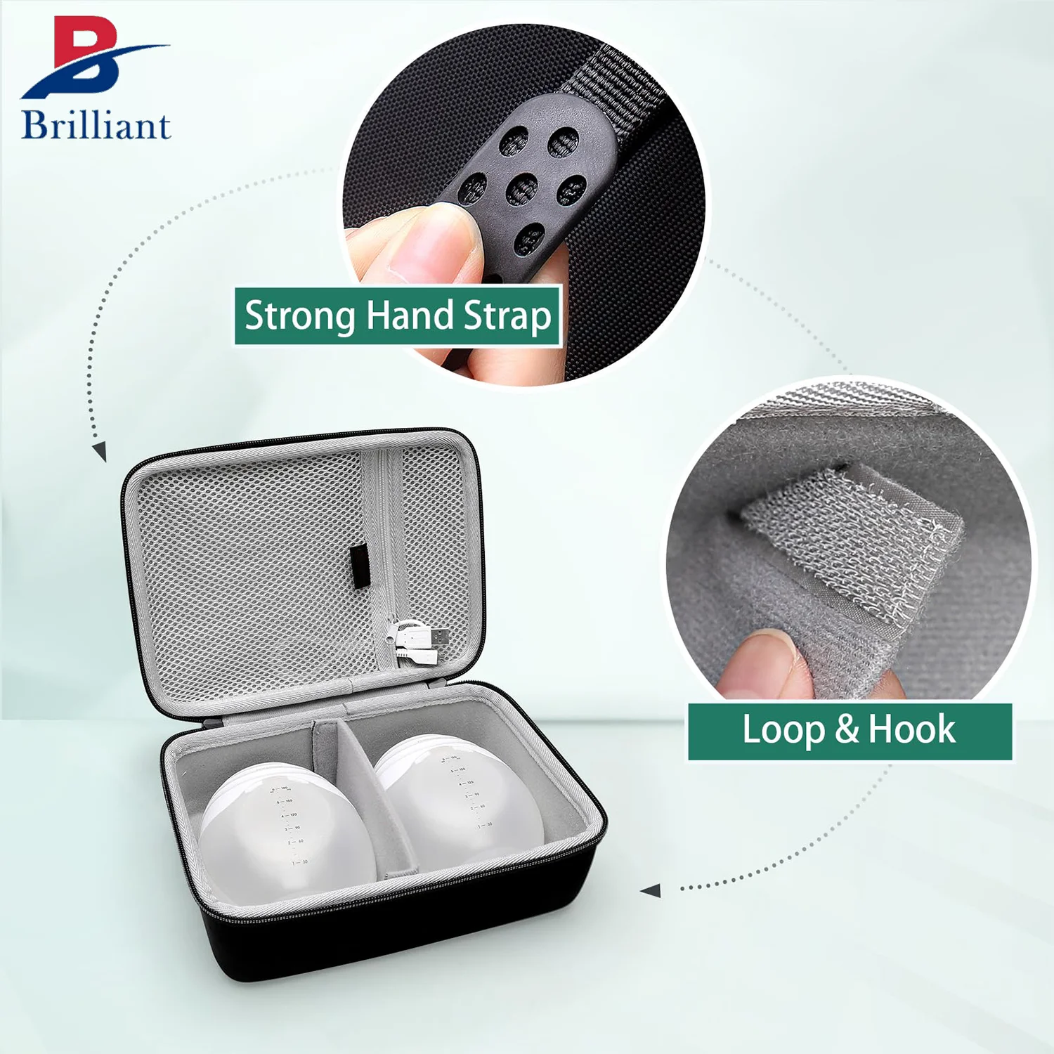 Brilliant Customized Hard Eva Carrying Case for Momcozy S12 Pro Wearable Breast Pump Suitable for Storage Outdoor