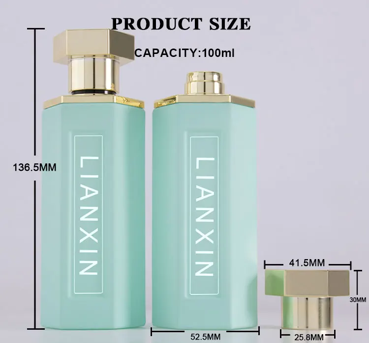 Custom Design Hexagonal Glass Empty Perfume Spray Bottle Glass Perfume Bottles 100ml