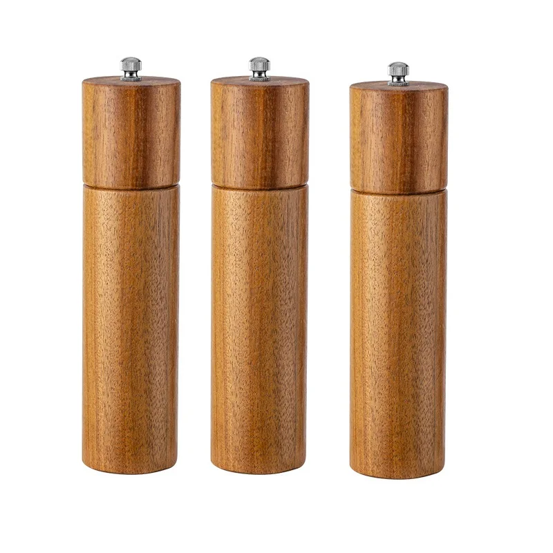 Ручная деревянная круглая мельница для перца, 8 дюймов, многофункциональная мельница для приправ, мельницы для соли