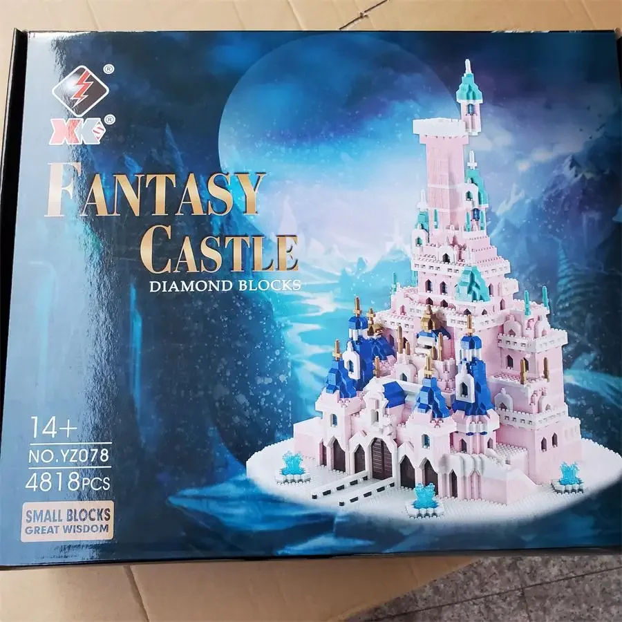 YZ Mini Beautiful Fairy Tale Castle Architecture Building Blocks Pink Fantasy House Toy DIY Bricks Kid Christmas Present Gift