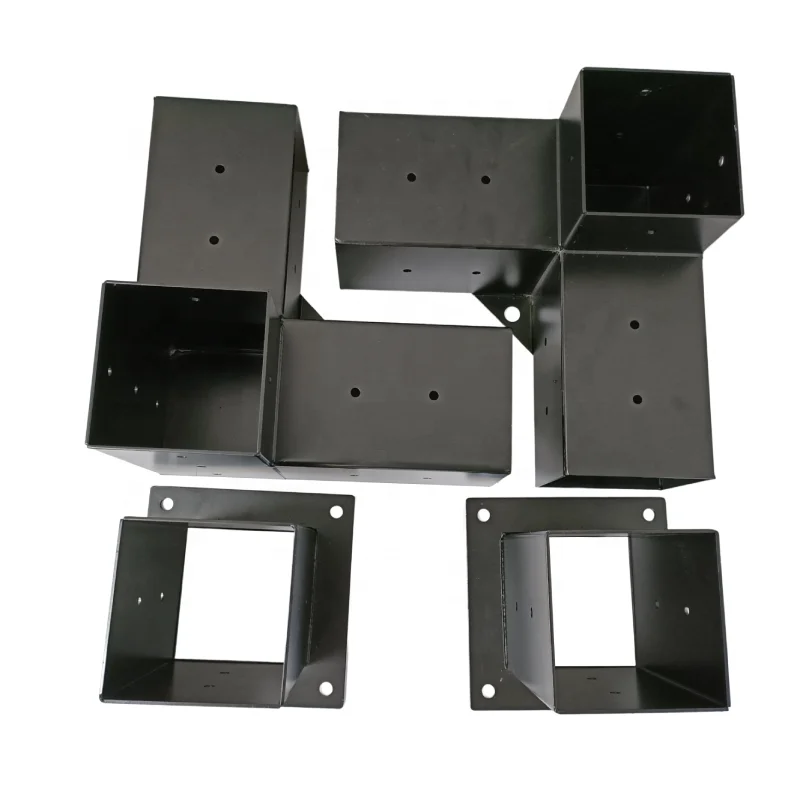 4*4 Pergola Boot Shoulder Brackets Wood Post Base Pergola Wood Stand Kit with Steel Bracket