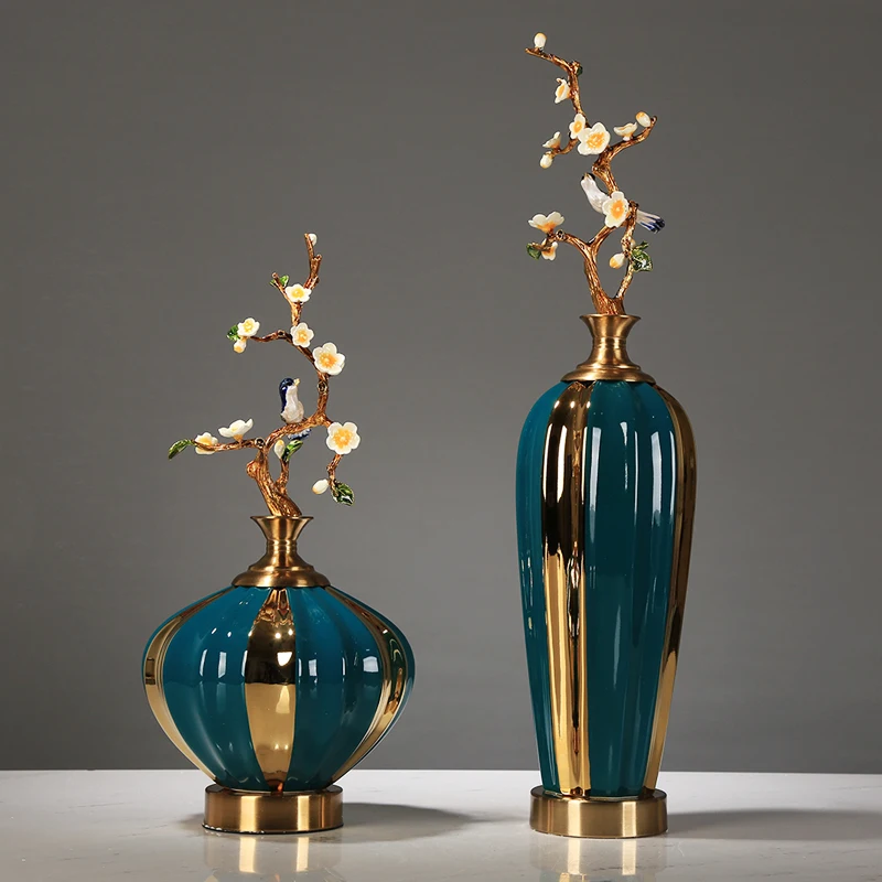 Nordic Wine Rack Art Living Room Decoration Coffee Shop Vase Sculptures Gift Modern Zinc Ceramic Iron Home Ornament