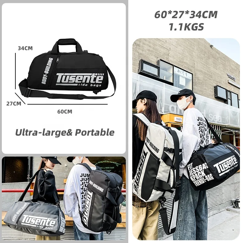 Ultra Large Capacity Heavy Duty Waterproof Zipper Pocket Handle Pad Removable Shoulder Strap Sport Crossbody Duffel Bag Backpack