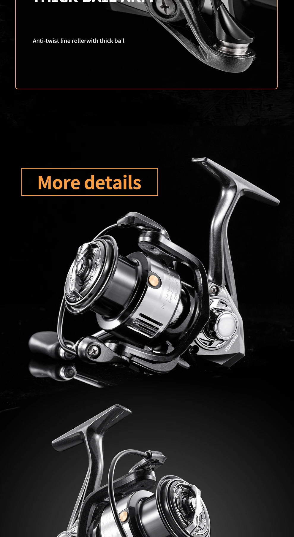 Fishing Reel Nylon Body Aluminum Fishing Tackle Deep Sea Accessories Bait  Spinning Reel